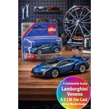 Toyfest Siku Lamborghini Veneno Metal Model Araba Diecast Oyuncak Koleksiyon Süper Spor Araba Mavi 8.5 cm