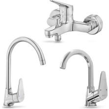 E.C.A Eca Spylos Banyo+Kuğu Lavabo+Eviye Bataryası 102102494+102188126+102118136