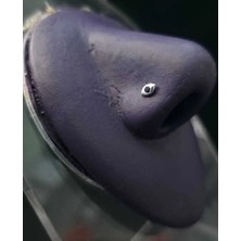 Sarıyer Silver Nazarlık Model Gümüş Hızma Mavi Zirkon Taşlı Göz Tasarım 925 Ayar Gümüş Burun Hızma