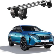 Today Auto Royal Peugeot 3008 (2021 ve Sonrası) Uyumlu Gri Kilitli Ara Atkı Port Bagaj Tavan Barı