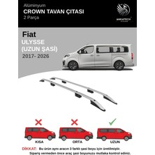 Turtle Fıat Ulysse Uzun Şasi (L3) (Panelvan-Minibüs) 2017-2026  Crown Tavan Çıtası-Gri (Uzun Şasi)