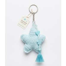 Yıldız Işığı: El Örgüsü Amigurumi Charm Boncuklu Çanta Maskotu & Anahtarlık (Mint Yeşili)