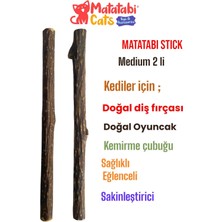 Matatabi Cats Doğal Kedi Çiğneme Çubuğu 2'li Eğlenceli Sakinleştirici Oyuncak Kediler İçin