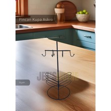 Jet's Home Fincan ve Kupa Askısı Paslanmaz Tezgah Üstü Bardak Düzenleyici Askılığı Çelik Siyah