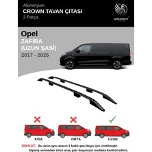Turtle Opel Zafira Uzun Şasi (L3) (Panelvan-Minibüs) 2017-2026  Crown Tavan Çıtası-Siyah (Uzun Şasi)