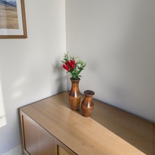 Sienta Home Dekoratif 2'li Doğal Ahşap Şamdan Mumluk Seti Otantik - Kestane