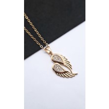Serenity Ikiz Melek Kanadı Figür Çelik Kolye