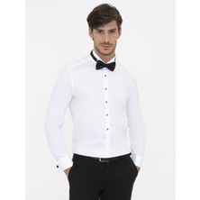 Cacharel Erkek Beyaz Slim Fit Smokin Gömlek 50235531-VR013