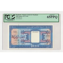 Urlanumis Maurıtanıa 1000 Ouguıya 1996 Pick#7h Pcgs 65 Ppq -Çil Sertifikalibanknot
