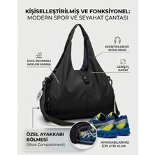 VB Collection Kadın Spor ve Seyahat Çantası Su Geçirmez Naylon Ayakkabı Bölmeli Geniş Hacimli Fitness Omuz Çantası