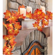 BYSHOME Dekoratif Yapay Sarmaşık ve Peri LED Gün Işığı Renkli Turuncu Sonbahar Yapraklı Aksesuar
