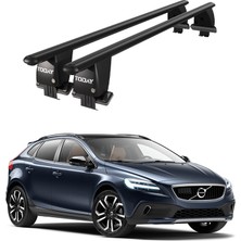 Today Auto Royal Volvo V40 (2016 ve Sonrası) Uyumlu Siyah Kilitli Ara Atkı Port Bagaj Tavan Barı