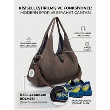 VB Collection Kadın Spor ve Seyahat Çantası Su Geçirmez Naylon Ayakkabı Bölmeli Geniş Hacimli Fitness Omuz Çantası