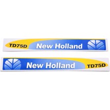 Peren Traktör New Holland TD75D Yan Yazı Takımı Kaporta Etiketi Sağ - Sol Kaput Sticker Seti