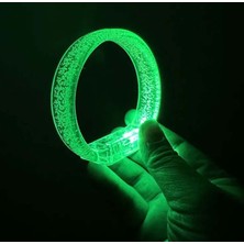 Zenvia Yeşil LED Işıklı Baskı Yapılabilen Pilli Bileklik Bilezik 1,5 cm Genişlik
