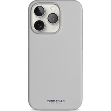 Vonmahlen iPhone 15 Pro Max Magsafe Silikon Kılıf Açık Gri