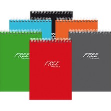 Keskin Color Keskin A7 42 Yp.çizgili Pp Kapak Free Office Spiralli Bloknot - 6'lı Set