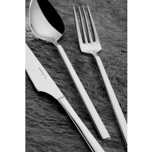 Kütahya Porselen 84 Parça 12 Kişilik Yemek Takımı Gümüş Renk Paslanmaz Çelik Malzeme ile Şık Tasarım