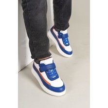 Nil Avm 1015 - Star-X Çocuk Ayakkabı Mavi Beyaz Turuncu