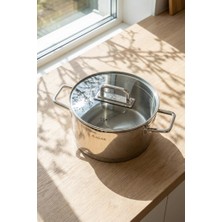 Acar Karat 28 cm Süzgeç Kapaklı Derin Çelik Tencere GRG-10003