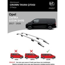 Turtle Opel Zafira Uzun Şasi (L3) (Panelvan-Minibüs) 2017-2026  Crown Tavan Çıtası-Gri (Uzun Şasi)