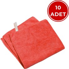 Mulpex Mikrofiber Genel Temizlik Bezi Kırmızı 40X40 Cm. - 10 Adet
