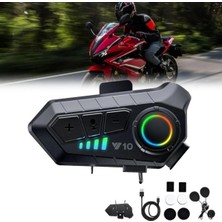 Neffo V10 5.3 Motosiklet Kask Kulaklık Intercom Işıklı Motorsiklet Interkom