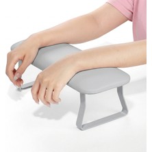 SNRQI Düz Metal Ayaklı Ergonomik Manikür Sehpası Gri Manikür Kol Desteği H9G
