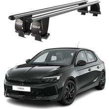 Today Auto Royal Opel Corsa (2019 ve Sonrası) Uyumlu Gri Kilitli Ara Atkı Port Bagaj Tavan Barı
