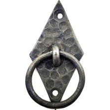 Zenvia Antika Tarz Dekoratif Pirinç Dik Baklava Halka , Mobilya Kulbu - 82X41 Mm, Oksit