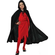 Zenvia Kapşonlu Siyah Pelerin - Şapkalı Pelerin 90 cm