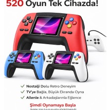 Qasul P5 Oyun Konsolu 520 Oyun Kapasiteli Tv Bağlantı Özellikli Çift Kişilik Oynanabilir