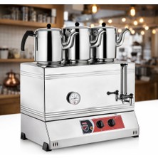 Işıkgaz 60’lık 3 Demlikli Elektrikli Pleytsiz Çay Ocağı 304 Paslanmaz Çelik 2500W Termostatlı