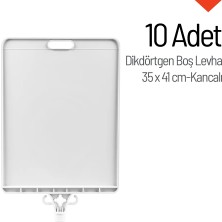 İleri Trafik 10 Adet Kancalı Dikdörtgen Boş Levha 35X41 cm