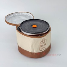 Aaa 2 Katlı Termal Yemek Taşıma Kabı & Izolasyonlu Çantalı Lunch Box 6 Saat Sıcak/soğuk Koruma Açık Gri