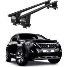 Today Auto Royal Peugeot 3008 (2016-2020) Uyumlu Siyah Kilitli Ara Atkı Port Bagaj Tavan Barı
