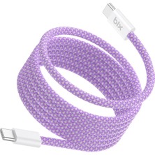 Bix T4CC 65W Usb-C To Usb-C Manyetik Tasarımlı Örgülü Hızlı Şarj ve Data Kablosu 1 Metre