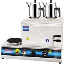 Kısmet Mzn 40 Lık Elektrikli Pleytli 30 Litre 2 Demlikli Çay Kazanı Demlik Hediyeli