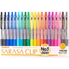 Zebra Sarasa Clip 20 Renk Set Jel Mürekkepli Roller Kalem 0.7 mm Konforlu Tutma Özelliği