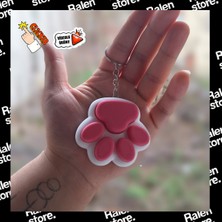 Ralen Kedi Patisi Tasarımlı Clicker Anahtarlık – 3D Baskı Stres Giderici Butonlu Oyuncak Anahtarlık – Sevimli Paw Fidget Keychain