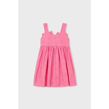 Mayoral Kız Çocuk Çiçekli Jakarlı Elbise - Pembe