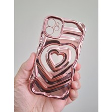 Epro iPhone 11 Uyumlu 3 Boyutlu Kabartmalı Metalik Kalp Görünümlü Kamera Koruma Çerçeveli Kaliteli Kılıf