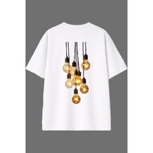 Vsrn Aksesuar Lamba Tasarım Arka Baskılı Beyaz Oversize T Shirt