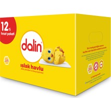 Dalin Klasik Islak Havlu 12'li Paket 672 Yaprak Hipoalerjenik Günlük Kullanım İçin Yumuşak
