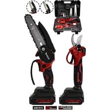 Assur 18V Çift Akülü Çelik Şanzıman Dal Budama Makası & Testeresi 2 Li Set