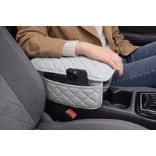 Stilcar Oto Aksesuar Premium Kapitoneli Deri Kolçak Yükseltici & Yan Cep Organizer