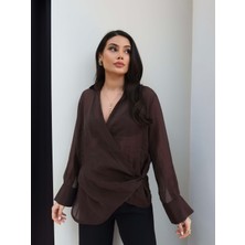 Esra Helvacı Transparan Parlak Gömlek