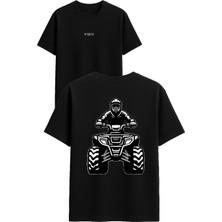 Vsrn Atv Süren Adam Tasarım Baskılı Siyah Oversize T Shirt