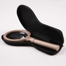 Zenvia 12 LED Işıklı 10X Büyüteç Yaşlılar ve Çocuklar Için Okuma Saplı Metal Büyüteç 8013