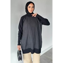 Gülseli Yan Fermuar Detaylı Bisiklet Yaka Tesettür Tunik P-00020916